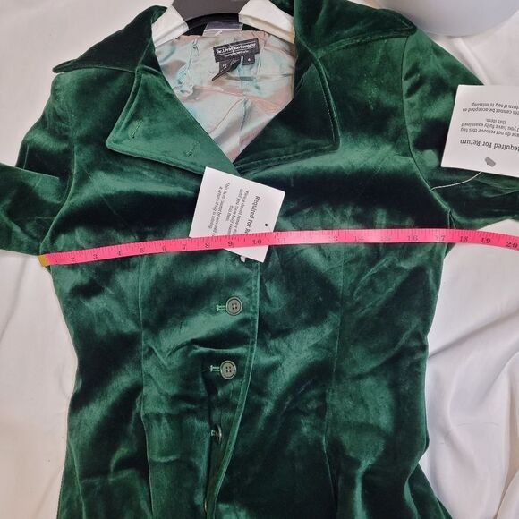 NEW Vintage J Peterman emerald green velvet statement long coat jacket 4 - Picture 9 of 13